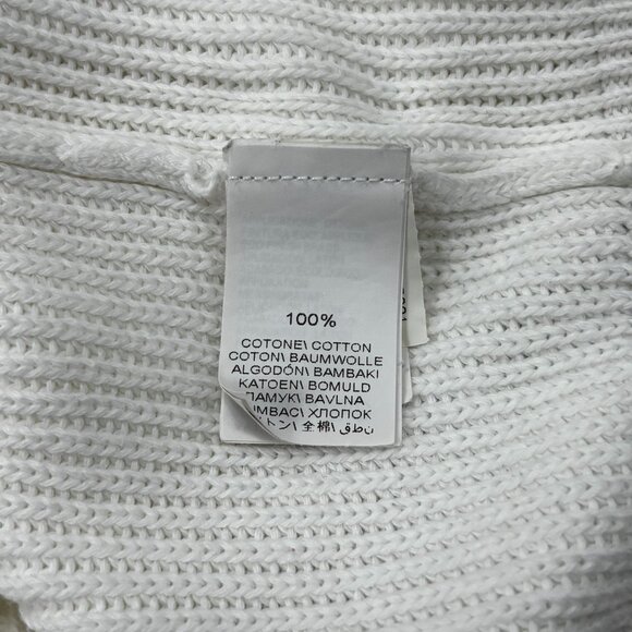 Brunello Cucinelli Womens White Knit Sweater With Metallic Trim Detail Size L Ma - Picture 5 of 11